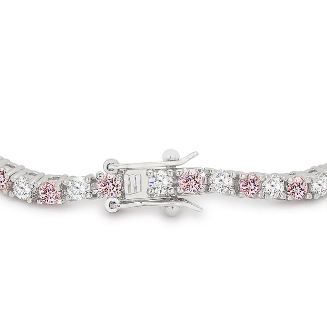 Lovcia Jewellery Pink Cubic Zirconia Lace Tennis Bracelet-Bracelets-