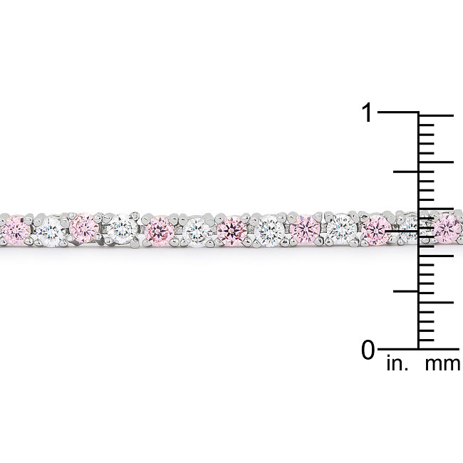 Lovcia Jewellery Pink Cubic Zirconia Lace Tennis Bracelet-Bracelets-