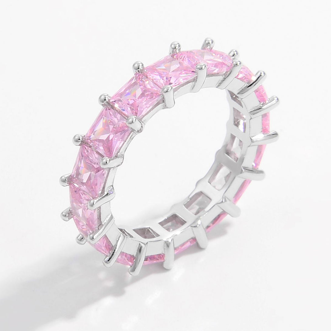 Lovcia Jewellery Platinum-Plated 925 Sterling Silver Zircon Inlay Ring for Women-Rings-Silver-6-Silver