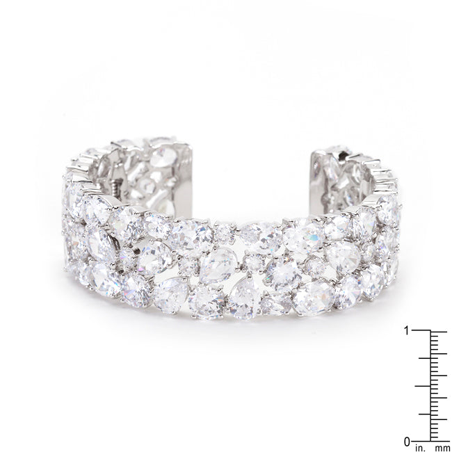 Lovcia Jewellery Radiant Rhodium-Plated Zirconia Bracelet-Bracelets-