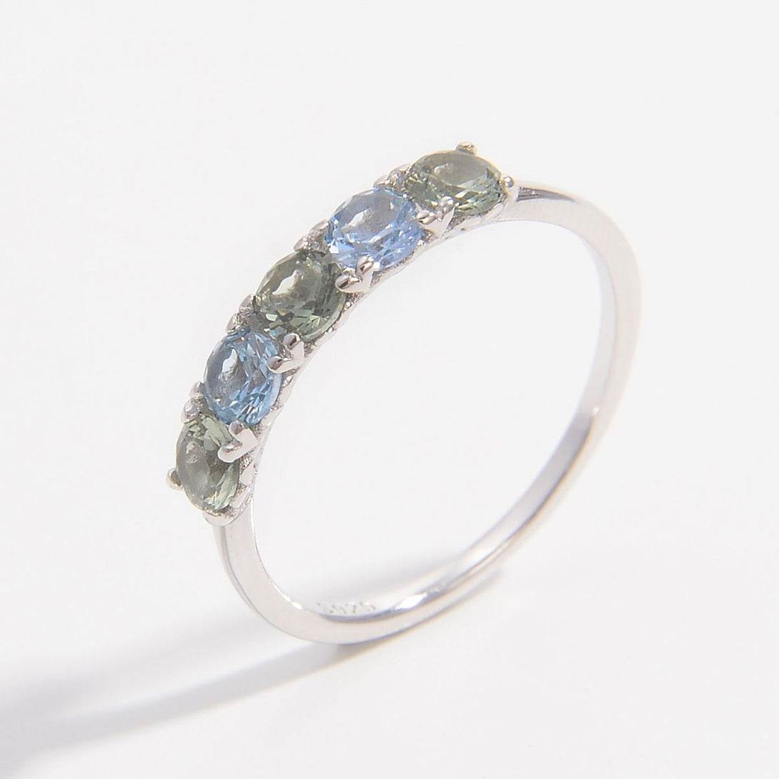 Lovcia Jewellery Rhinestone Embellished 925 Sterling Silver Ring for Women-Rings-Silver-6-Silver