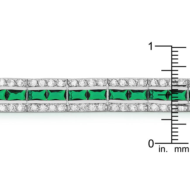 Lovcia Jewellery Silver-Tone Radiant Emerald Bracelet-Bracelets-