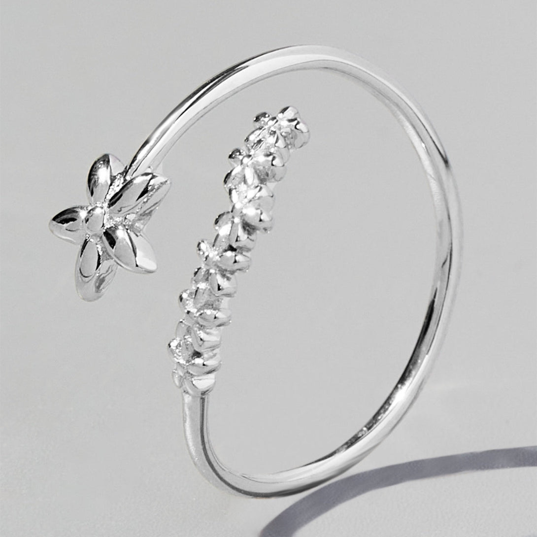 Lovcia Jewellery Sterling Silver Floral Design Ring for Women-Rings-Silver-6-Silver