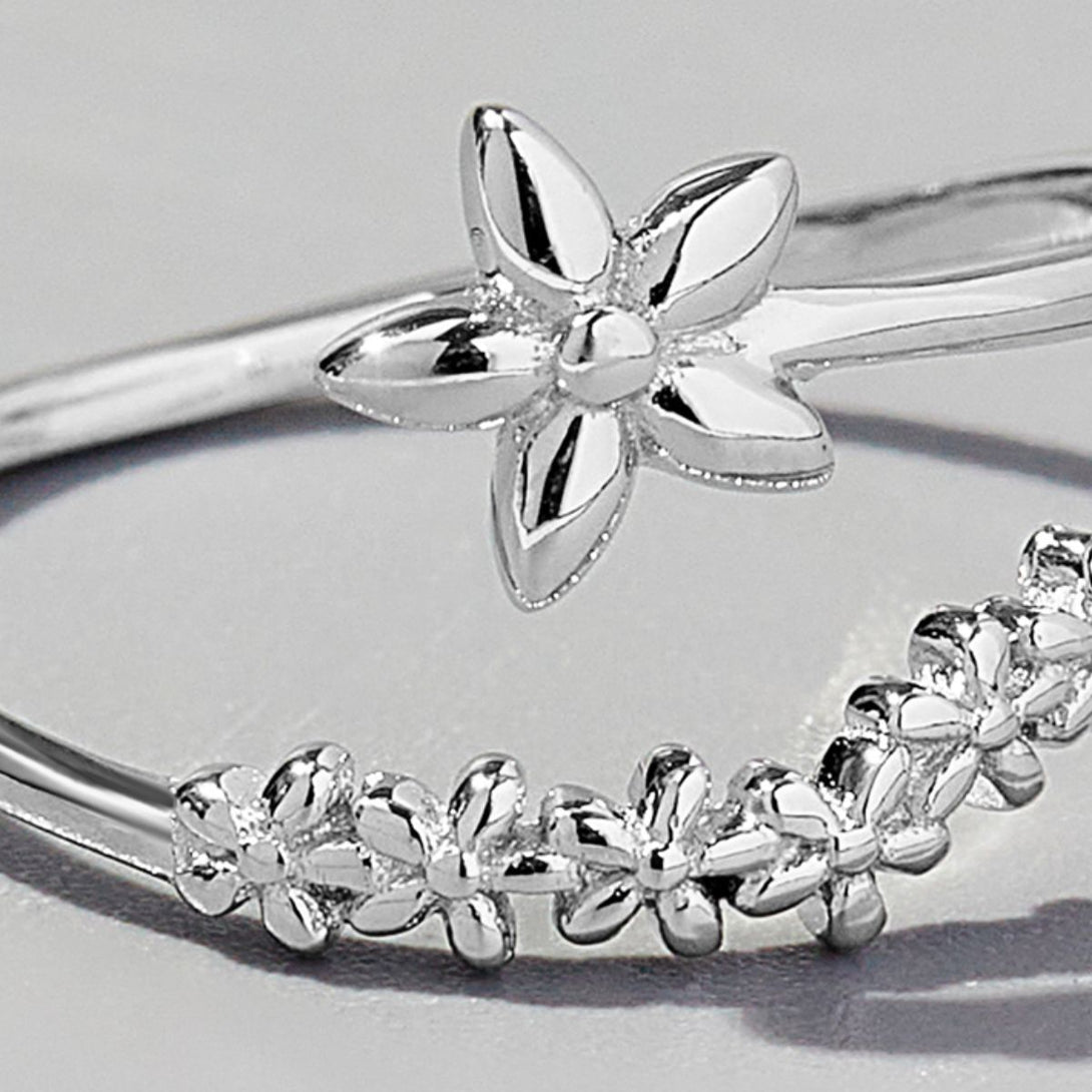 Lovcia Jewellery Sterling Silver Floral Design Ring for Women-Rings-Silver-6-Silver