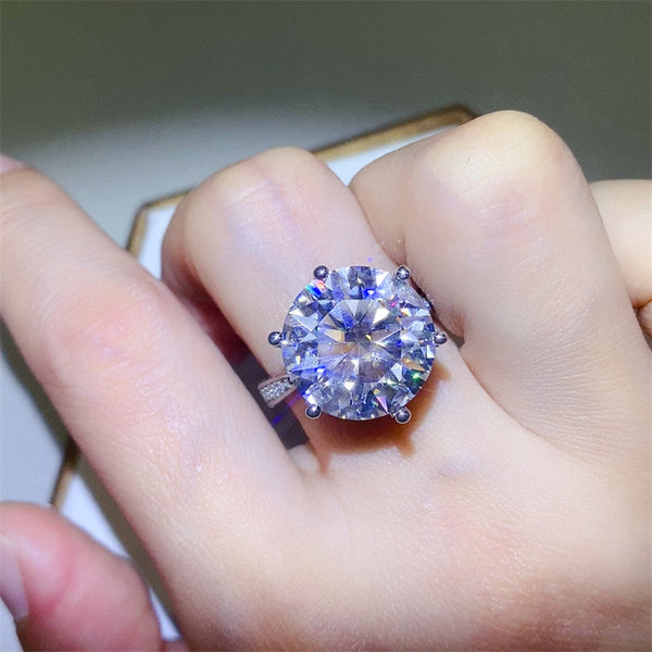 Lovcia Jewellery Stunning 10 Carat Moissanite Engagement Ring in 925 Sterling Silver for Women-Rings-Silver-5-Silver