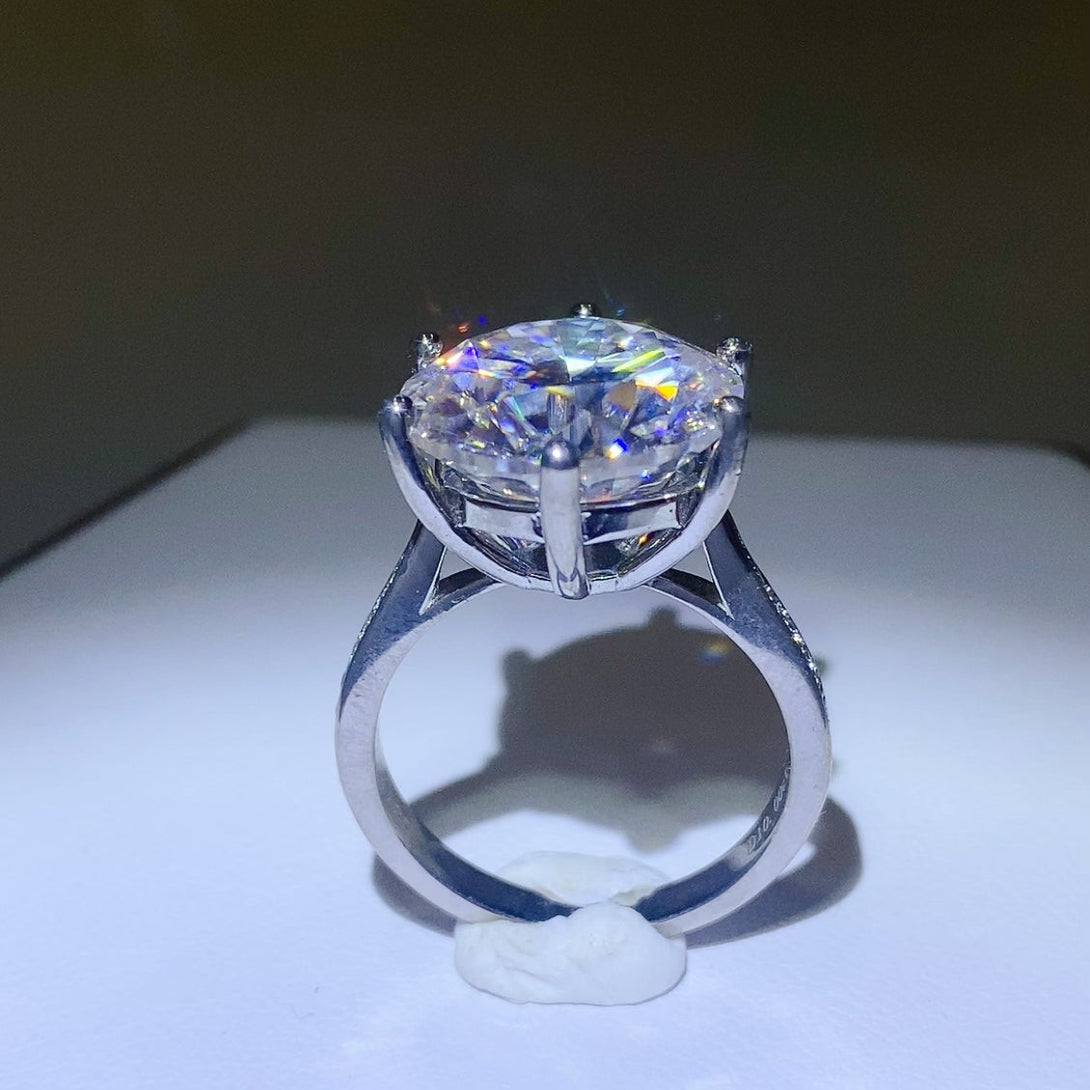 Lovcia Jewellery Stunning 10 Carat Moissanite Engagement Ring in 925 Sterling Silver for Women-Rings-Silver-5-Silver