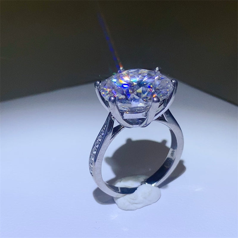 Lovcia Jewellery Stunning 10 Carat Moissanite Engagement Ring in 925 Sterling Silver for Women-Rings-Silver-5-Silver