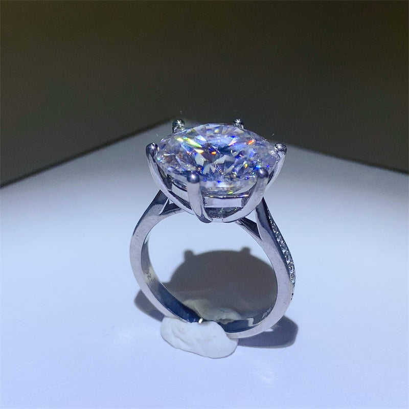 Lovcia Jewellery Stunning 10 Carat Moissanite Engagement Ring in 925 Sterling Silver for Women-Rings-Silver-5-Silver
