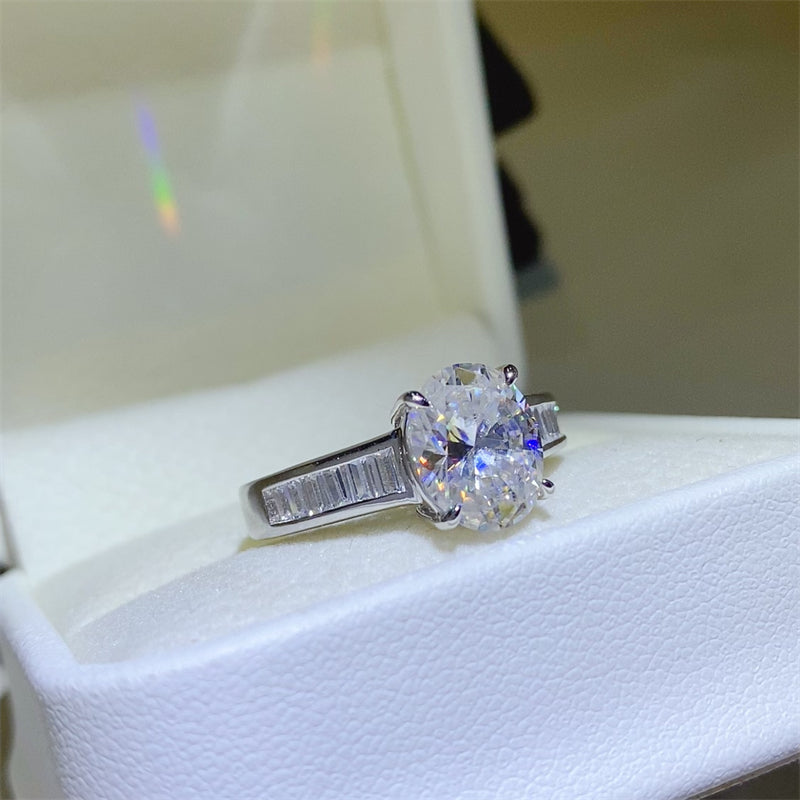 Lovcia Jewellery Stunning 3 Carat Moissanite Ring in 925 Sterling Silver for Women-Rings-Silver-5-Silver
