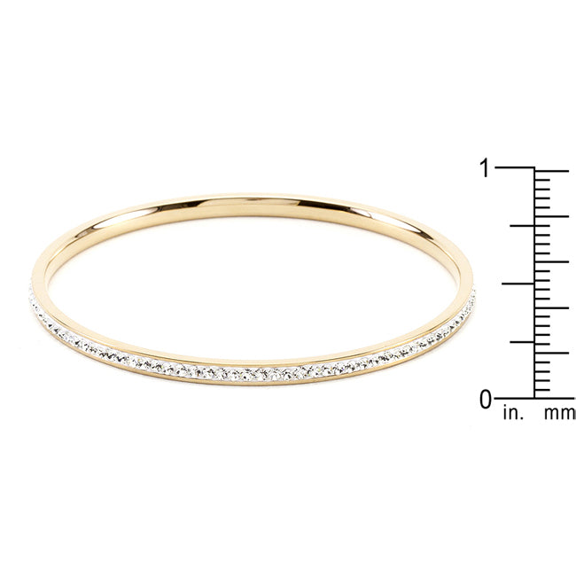 Lovcia Jewellery Timeless Gold-Plated Crystal Bangle Bracelet-Bracelets-