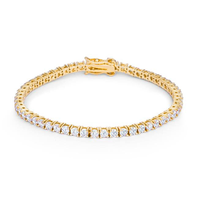 Lovcia Jewellery Victorian Style 18k Gold Plated CZ Tennis Bracelet-Bracelets-
