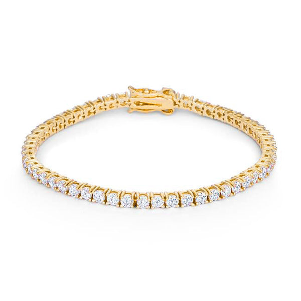 Lovcia Jewellery Victorian Style 18k Gold Plated CZ Tennis Bracelet-Bracelets-