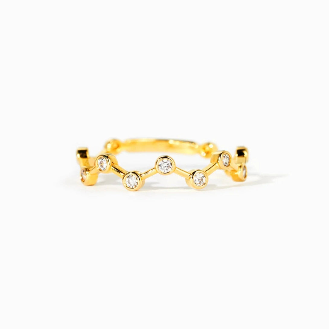 Lovcia Jewellery Zircon-Embellished 18K Gold-Plated Sterling Silver Ring for Women-Rings-Gold-6-Gold