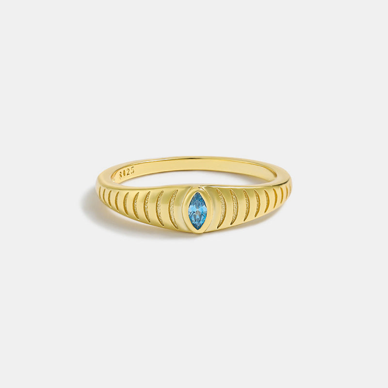 Lovcia Jewellery Zircon-Embellished 925 Sterling Silver Ring for Women-Rings-Gold-6-Gold