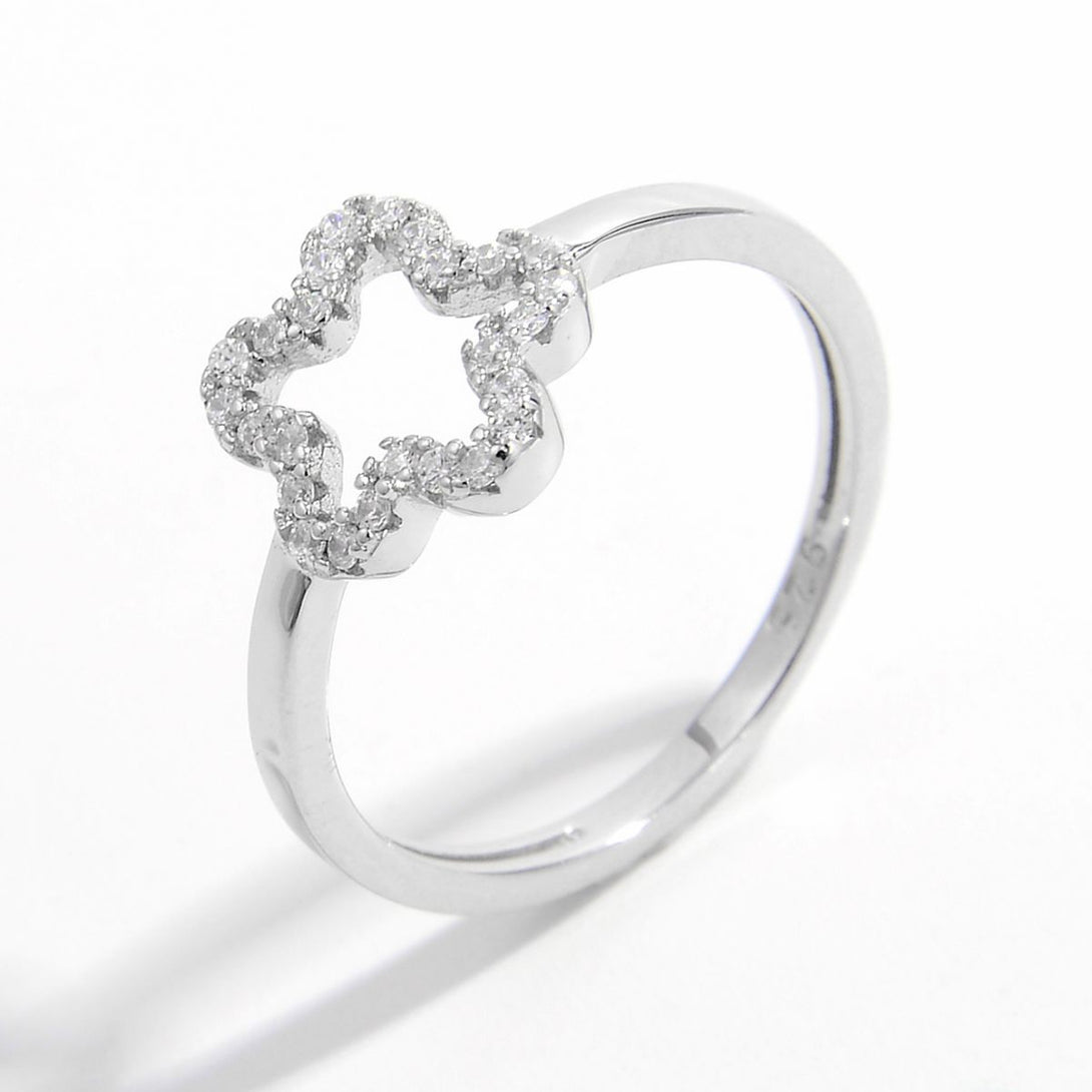Lovcia Jewellery Zircon-Studded 925 Sterling Silver Ring with Platinum Plating for Women-Rings-Silver-6-Silver