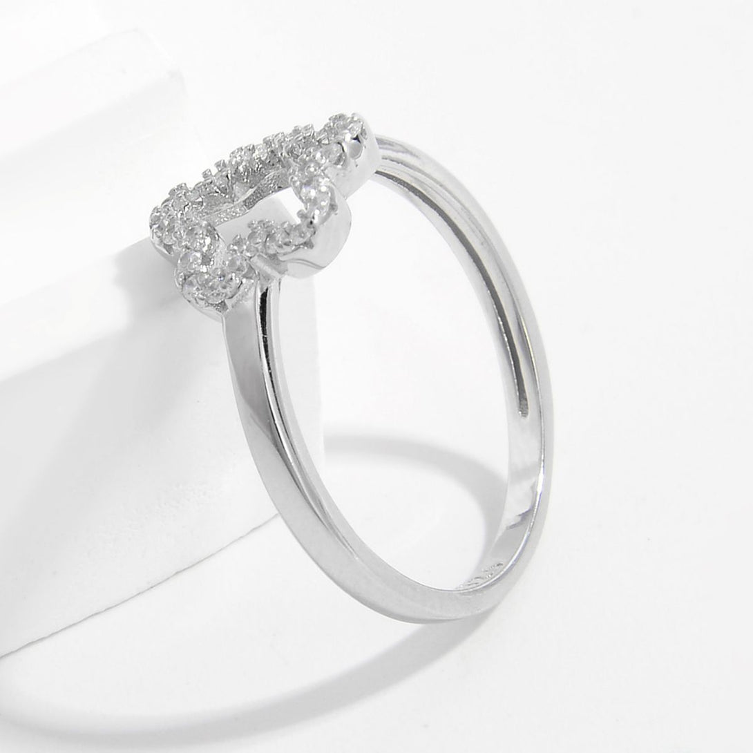 Lovcia Jewellery Zircon-Studded 925 Sterling Silver Ring with Platinum Plating for Women-Rings-Silver-6-Silver