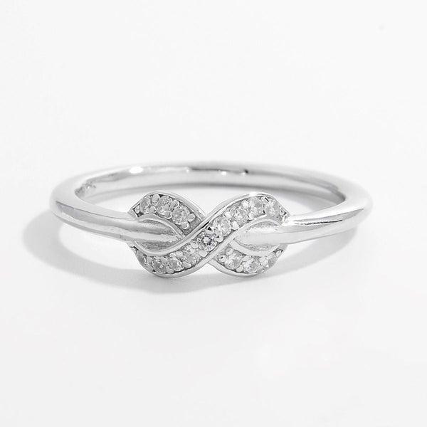 Lovcia Jewellery Zircon-Studded Geometric Ring in 925 Sterling Silver for Women-Rings-Silver-6-Silver