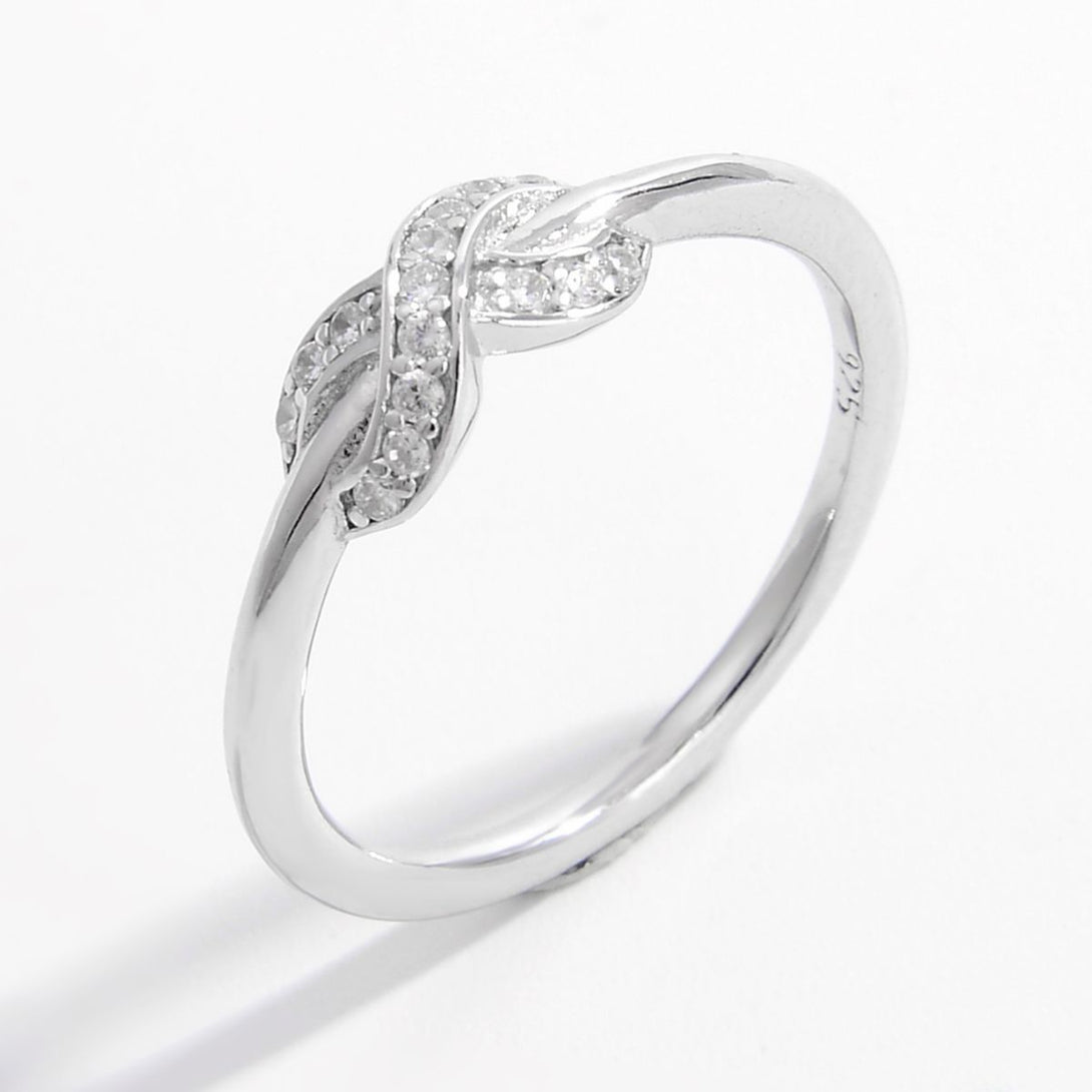 Lovcia Jewellery Zircon-Studded Geometric Ring in 925 Sterling Silver for Women-Rings-Silver-6-Silver