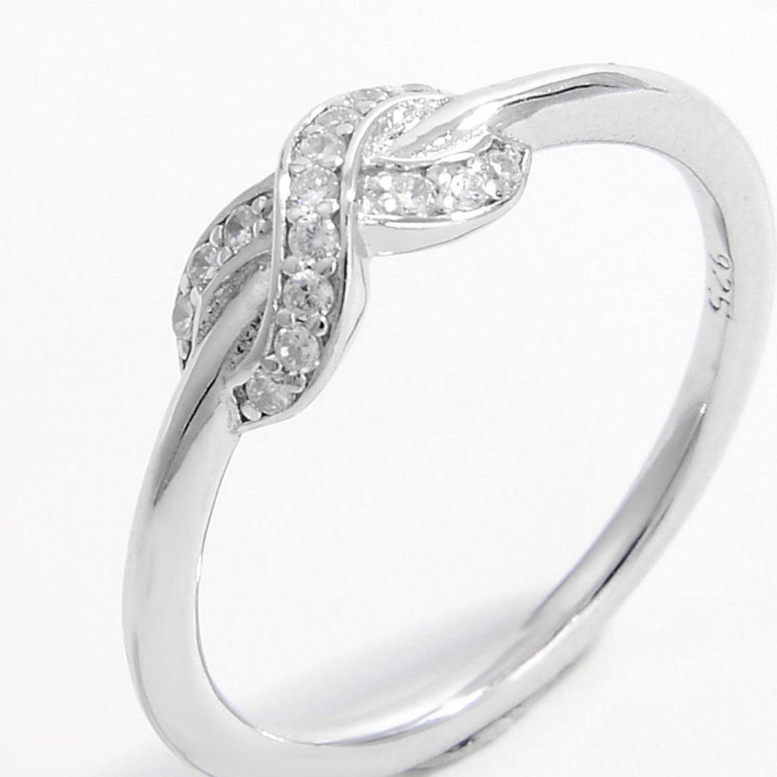 Lovcia Jewellery Zircon-Studded Geometric Ring in 925 Sterling Silver for Women-Rings-Silver-6-Silver