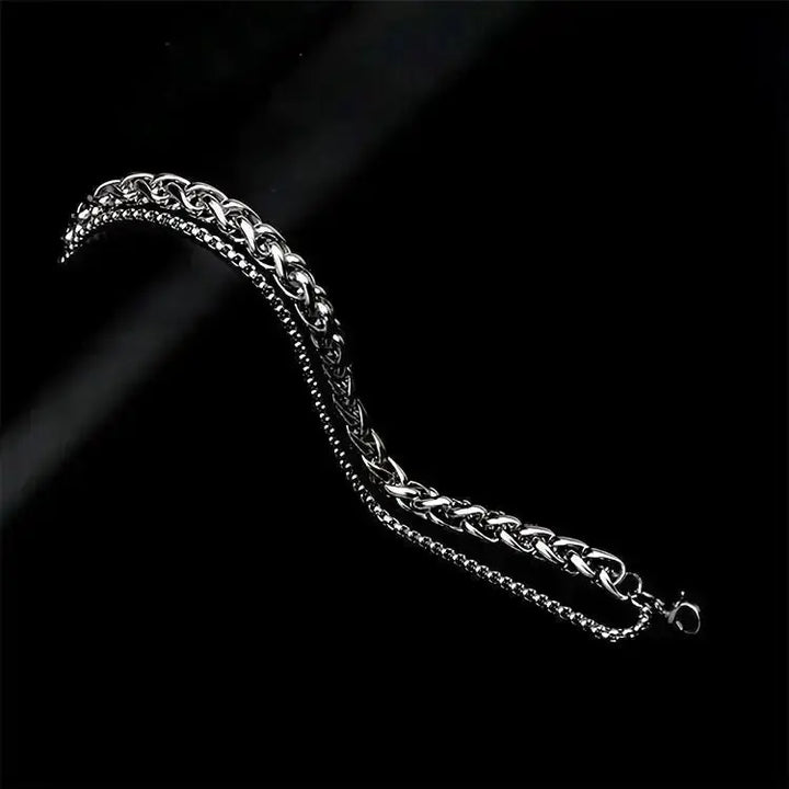 LOVCIA Double Layer Rope Chain Stainless Steel Hipster Bracelet For Men and Women-Bracelets-LOVCIA