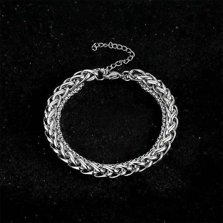 LOVCIA Double Layer Rope Chain Stainless Steel Hipster Bracelet For Men and Women-Bracelets-LOVCIA