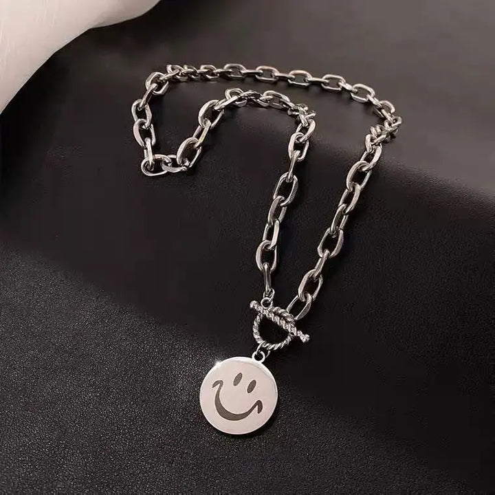 LOVCIA Titanium Steel Smiley Face Bracelet Women's Bracelets For Men And Women-Bracelets-LOVCIA