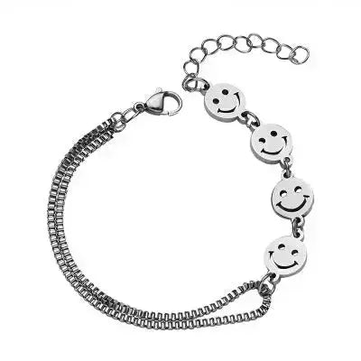 LOVCIA Titanium Steel Smiley Face Bracelet Women's Bracelets For Men And Women-Bracelets-LOVCIA