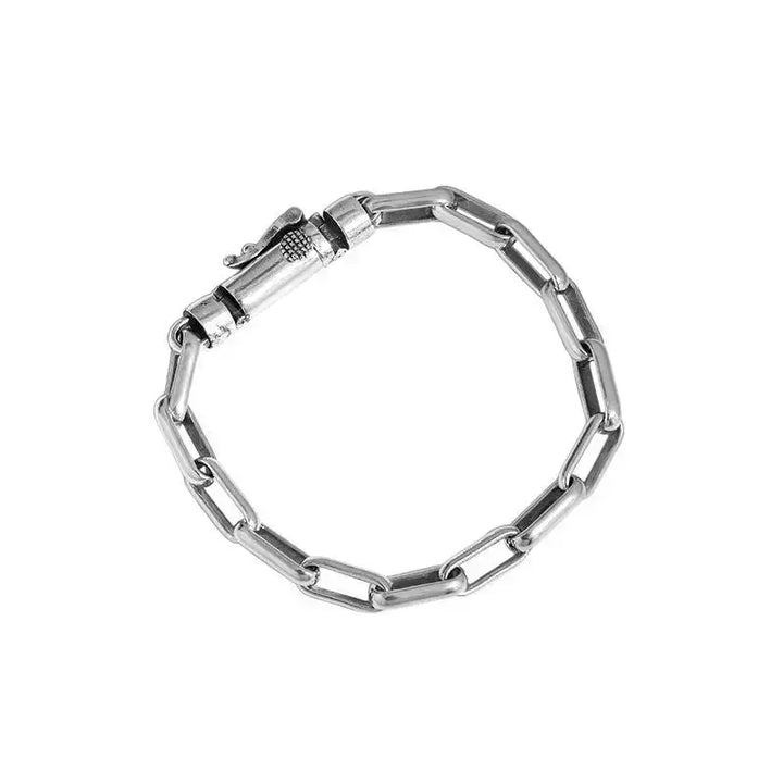 LOVCIA Men's Vintage Hollow Chain 925 Sterling Silver Bracelet-Bracelets-LOVCIA