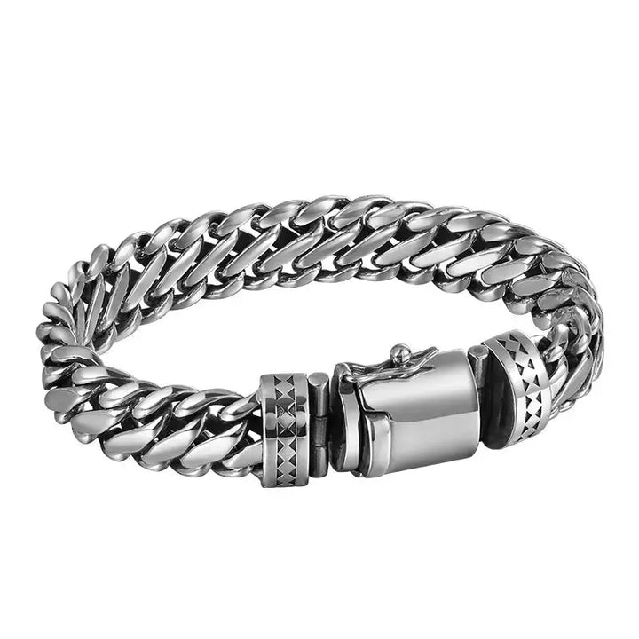 LOVCIA Men's Sterling Silver Bracelet - Braided Durable Bracelet for Men with Secure Clasp-Bracelets-LOVCIA