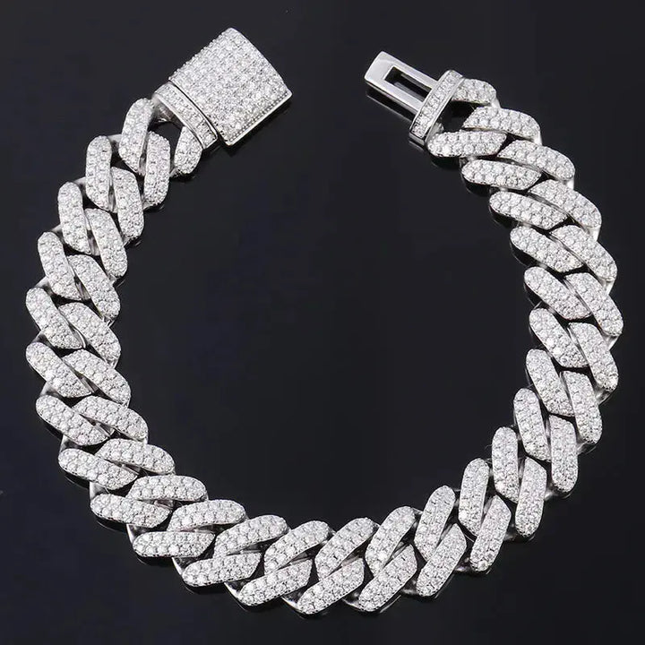 LOVCIA Iced Out Cuban Link Chain Bracelet for Men - High Quality Bling Jewelry-Bracelets-LOVCIA