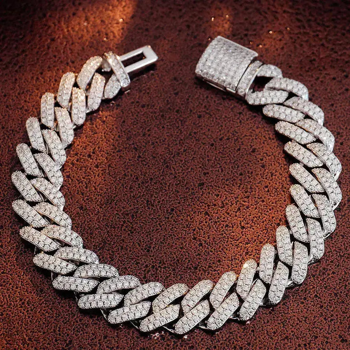 LOVCIA Iced Out Cuban Link Chain Bracelet for Men - High Quality Bling Jewelry-Bracelets-LOVCIA