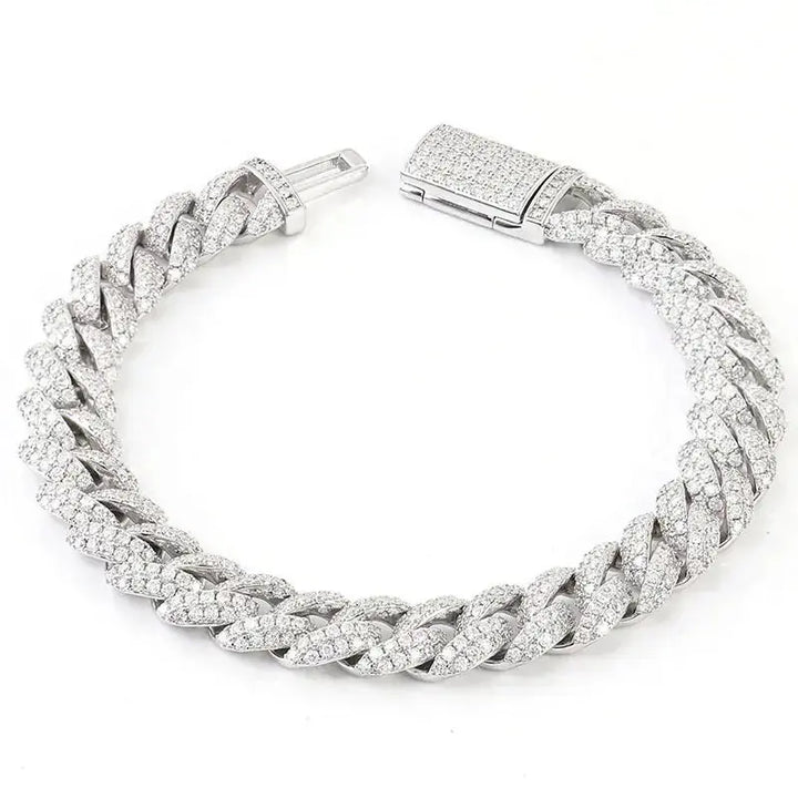 LOVCIA Iced Out Cuban Link Chain Bracelet for Men - High Quality Bling Jewelry-Bracelets-LOVCIA