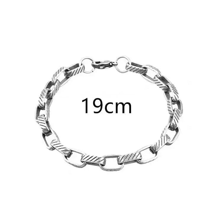 LOVCIA Heavy-Duty Stainless Steel Men’s Cuban Link Chain Bracelet for Fashionable Men-Bracelets-LOVCIA