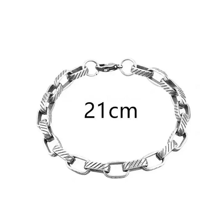 LOVCIA Heavy-Duty Stainless Steel Men’s Cuban Link Chain Bracelet for Fashionable Men-Bracelets-LOVCIA