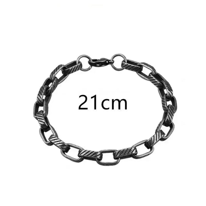 LOVCIA Heavy-Duty Stainless Steel Men’s Cuban Link Chain Bracelet for Fashionable Men-Bracelets-LOVCIA