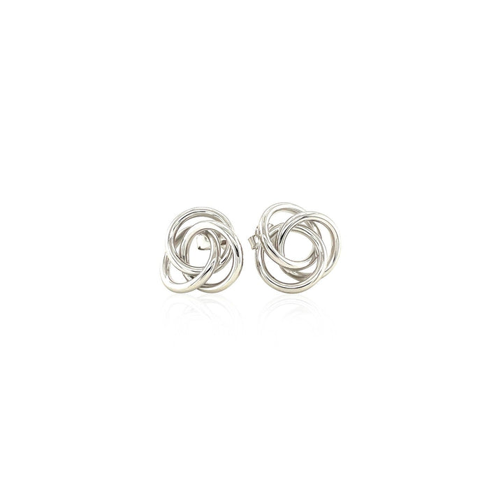 LOVCIA Premium Sterling Silver Open Love Knot Earrings with Polished Finish