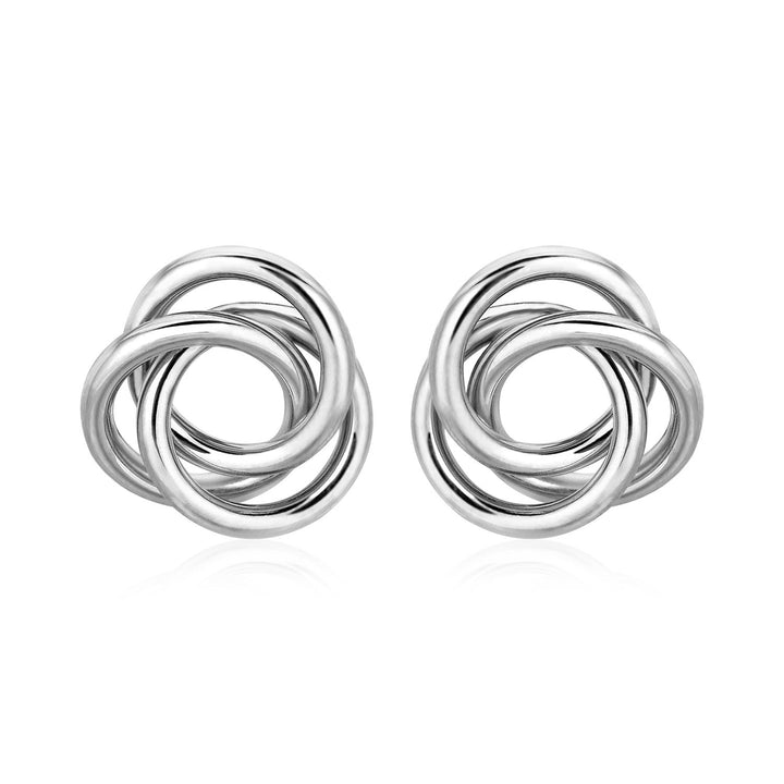 LOVCIA Premium Sterling Silver Open Love Knot Earrings with Polished Finish