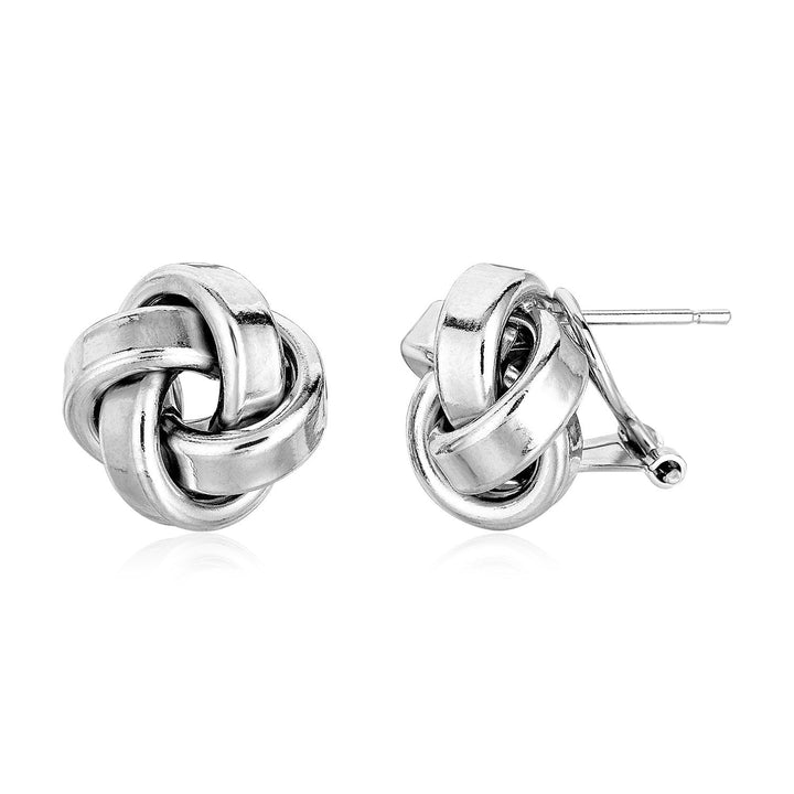 LOVCIA Premium 13mm Gleaming Sterling Silver Love Knot Earrings