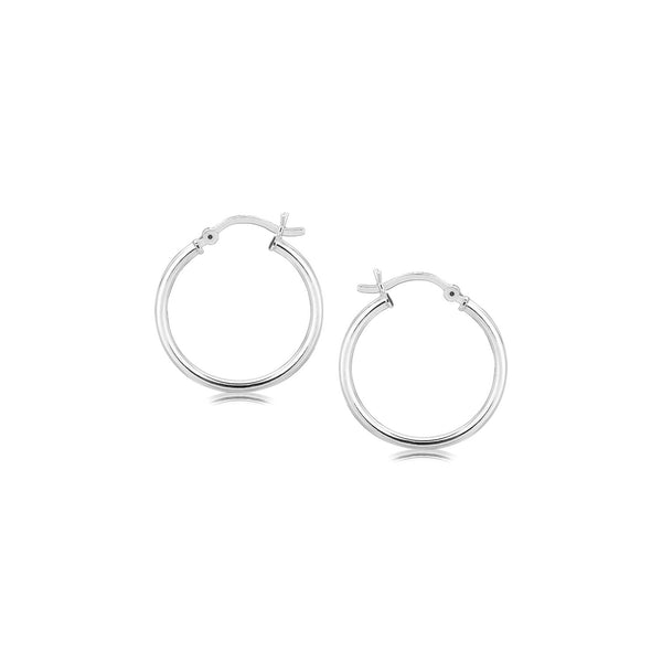 LOVCIA Premium Elegant Rhodium-Plated Sterling Silver Hoop Earrings