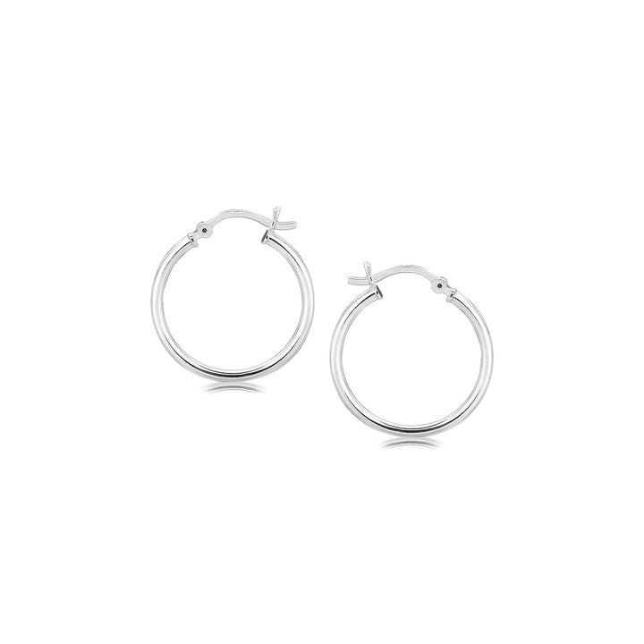 LOVCIA Premium Elegant Rhodium-Plated Sterling Silver Hoop Earrings