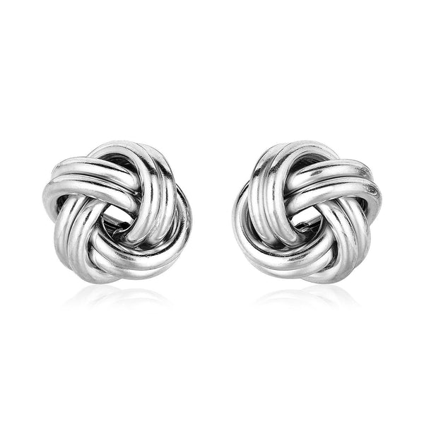 LOVCIA Premium Radiant Sterling Silver Love Knot Earrings - 13mm Twisted Design