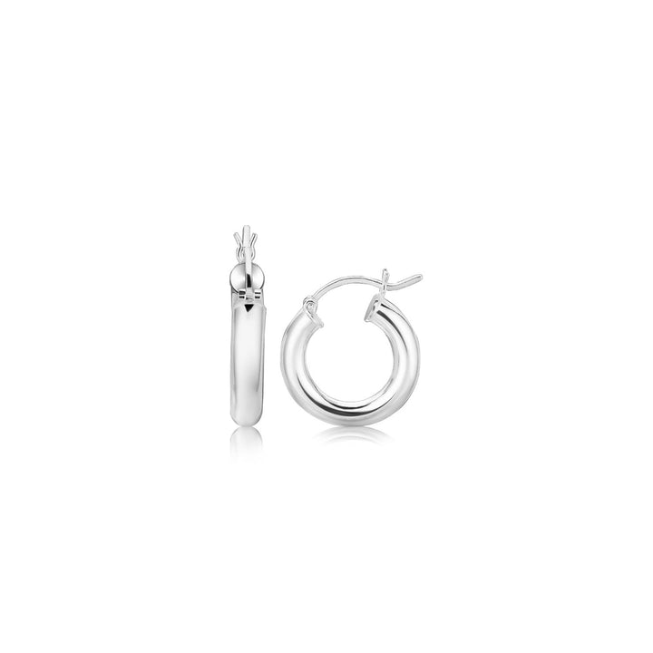 LOVCIA Premium Elegant Sterling Silver Rhodium-Plated Thick Hoop Earrings