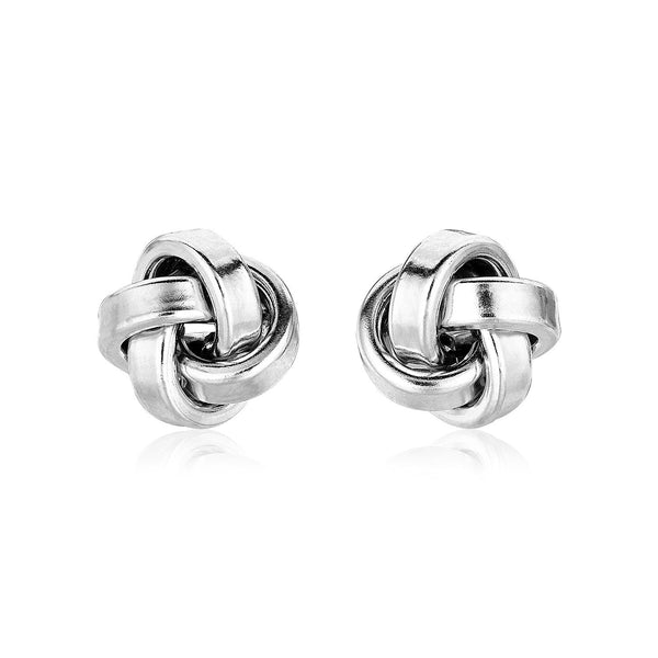 LOVCIA Premium Sterling Silver 10mm Polished Love Knot Stud Earrings