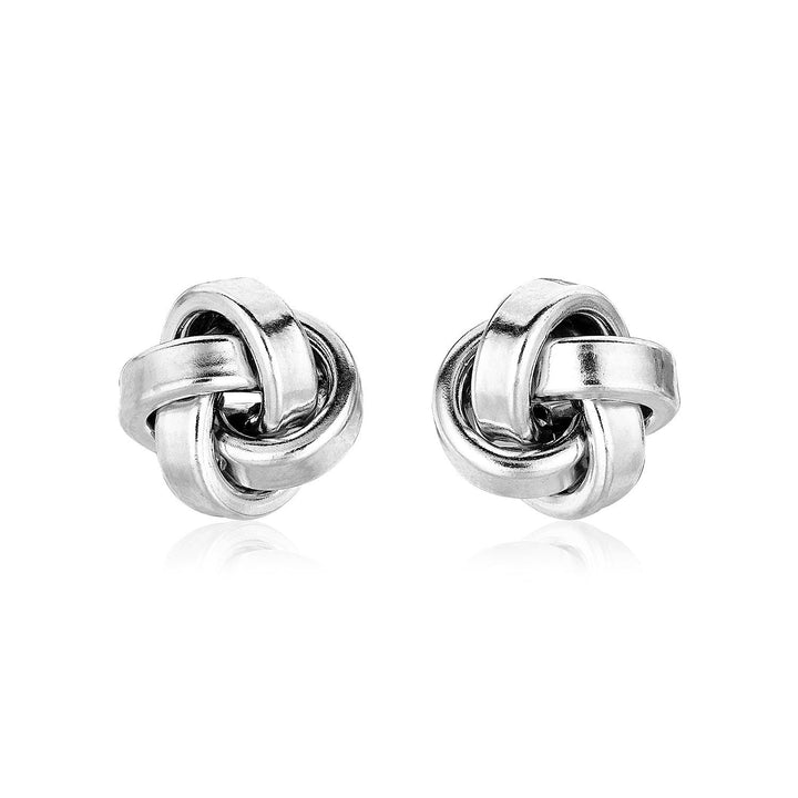 LOVCIA Premium Sterling Silver 10mm Polished Love Knot Stud Earrings