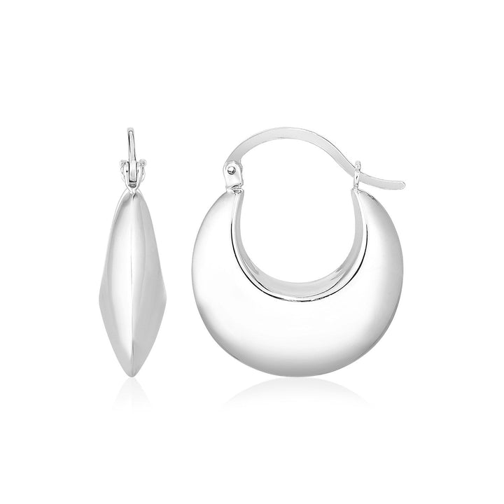 LOVCIA Premium Elegant Sterling Silver Polished Hoop Earrings