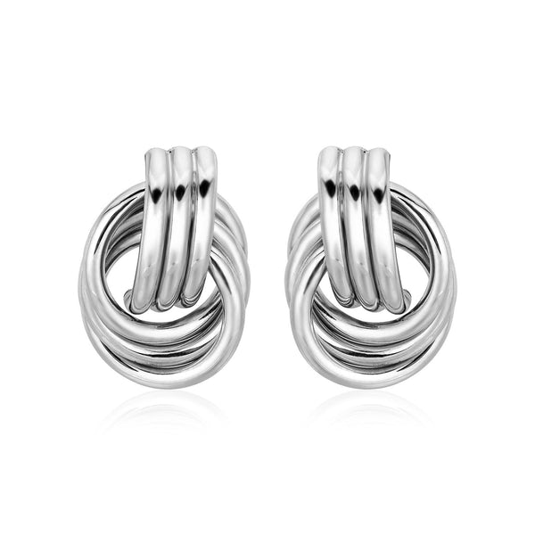 LOVCIA Premium Sterling Silver Interlocking Love Knot Earrings (15mm)