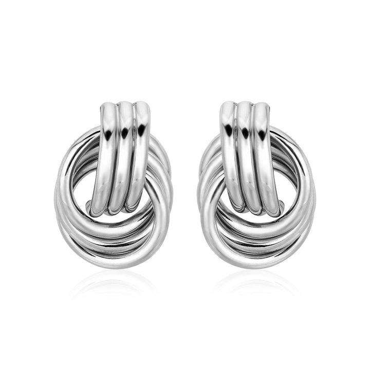 LOVCIA Premium Sterling Silver Interlocking Love Knot Earrings (15mm)