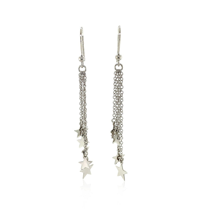 LOVCIA Premium Twinkling Star Tassel Earrings in Sterling Silver