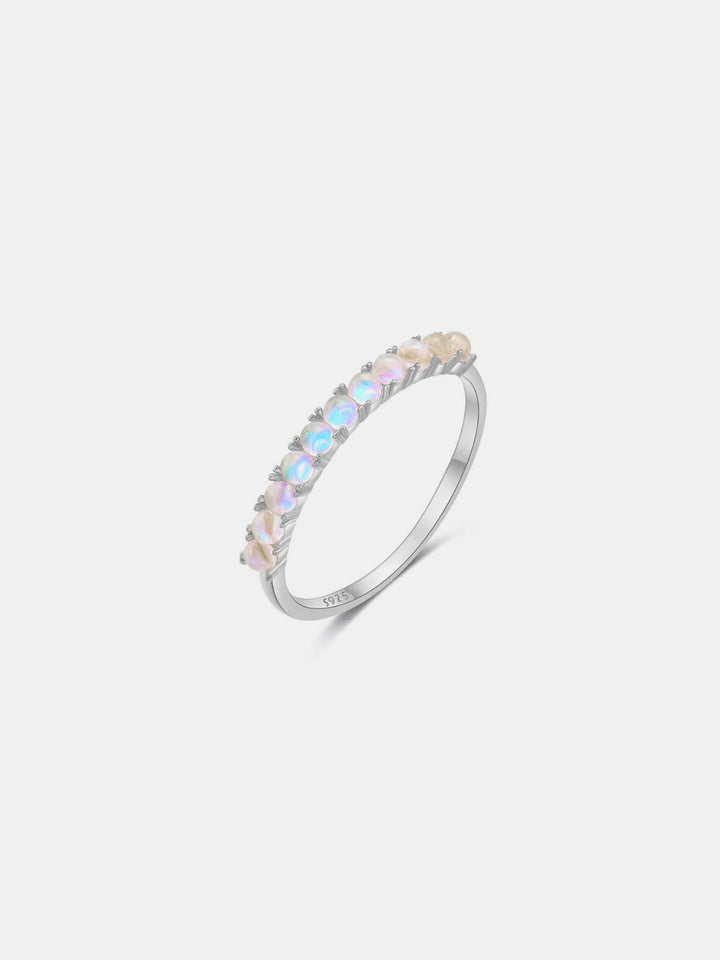 LOVCIA Jewelry Opulent 925 Sterling Silver Opal Inlaid Ring for Women