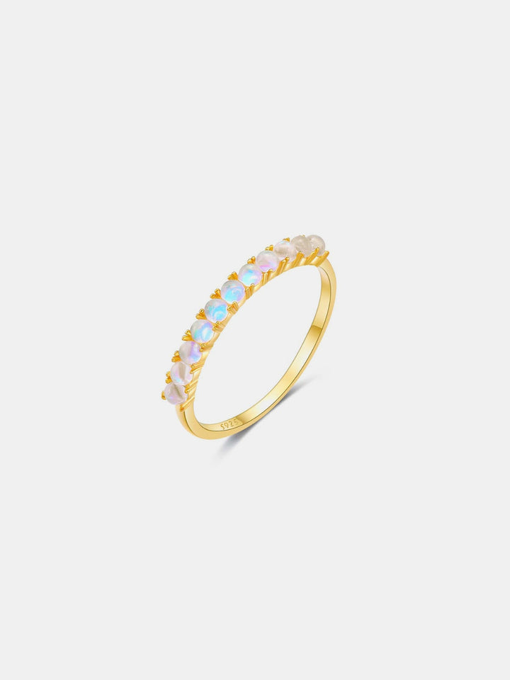 LOVCIA Jewelry Opulent 925 Sterling Silver Opal Inlaid Ring for Women